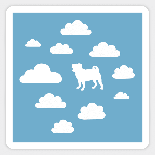 Pug in the Clouds Sticker by XOOXOO